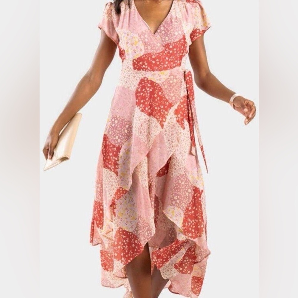 Francesca's Blue Rain Madonna Patchwork Floral Hi… - image 2